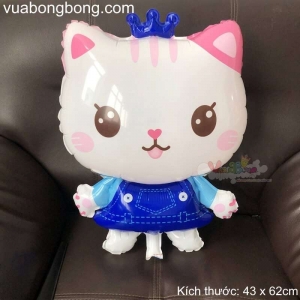 Bong bóng mèo váy xanh dương oxi bán dạo